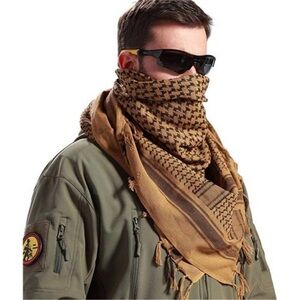 Scarf Military Tactical Desert Scarf Arab Wrap with Tassel, 43x43 inches